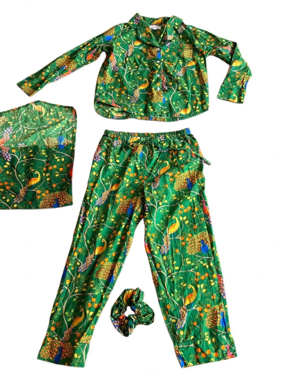 Denise Rae Fearless Peacock Pajama Set – Green | Size M